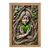 تابلو خندالو مدل مجسمه چوبی کد F9975