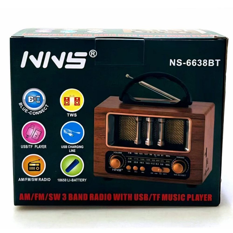 رادیو AM، FM، SW مدل NS-6638BT دارای Bluetooth
