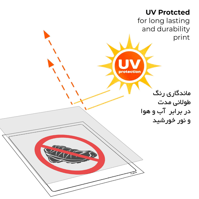 برچسب ایمنی مستر راد طرح با کفش تمرین ورود به توالت ممنوع مدل HSE-OSHA-157
