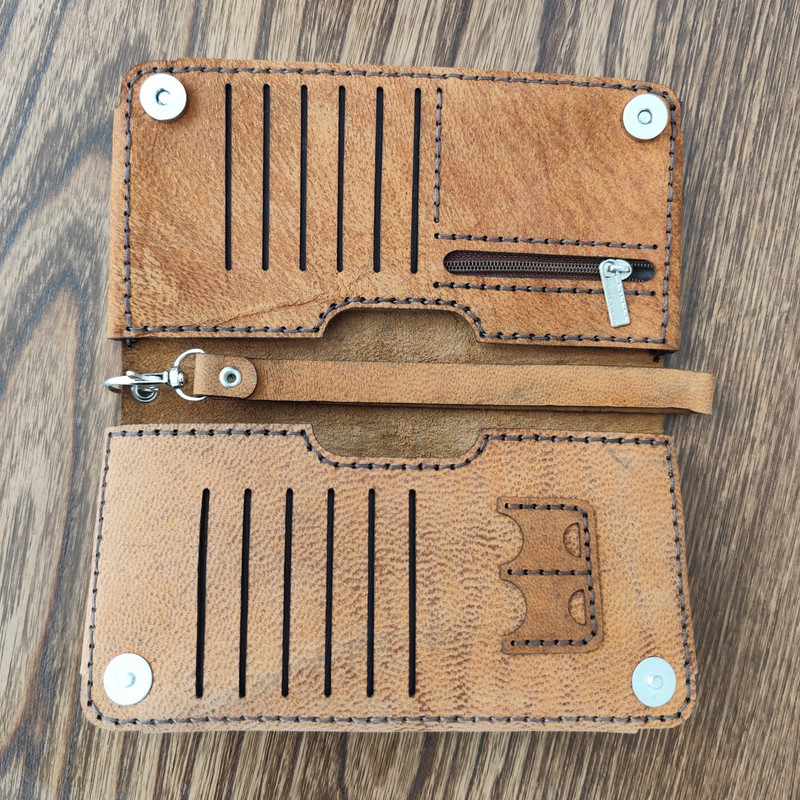 کیف پول مدل چرم طبیعی بزی دقت رو‌ دوخت Sch-w50