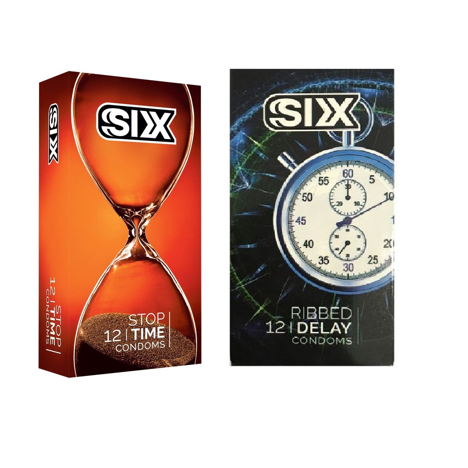 کاندوم سیکس مدل Stop Time بسته 12 عددی به همراه کاندوم سیکس مدل Ribbed Delay بسته 12 عددی -  - 2