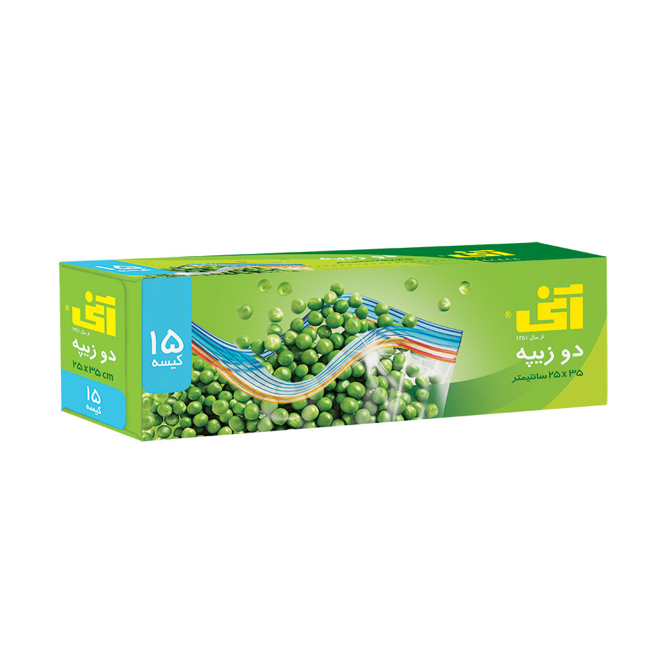 کیسه زیپ دار آنی مدل 35×25 دو زیپه بسته 15عددی کیسه زیپ دار آنی مدل 35×25 دو زیپه بسته 15عددی
