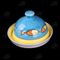 ظرف کره وپنیر سفالی  نقاشی زیر لعابی    رنگارنگ  طرح  ماهی  مدل 1018300001