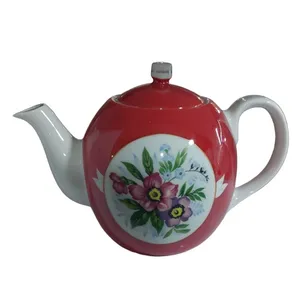 قوری مدل چینی گل سرخی گنجایش 1.2 لیتر