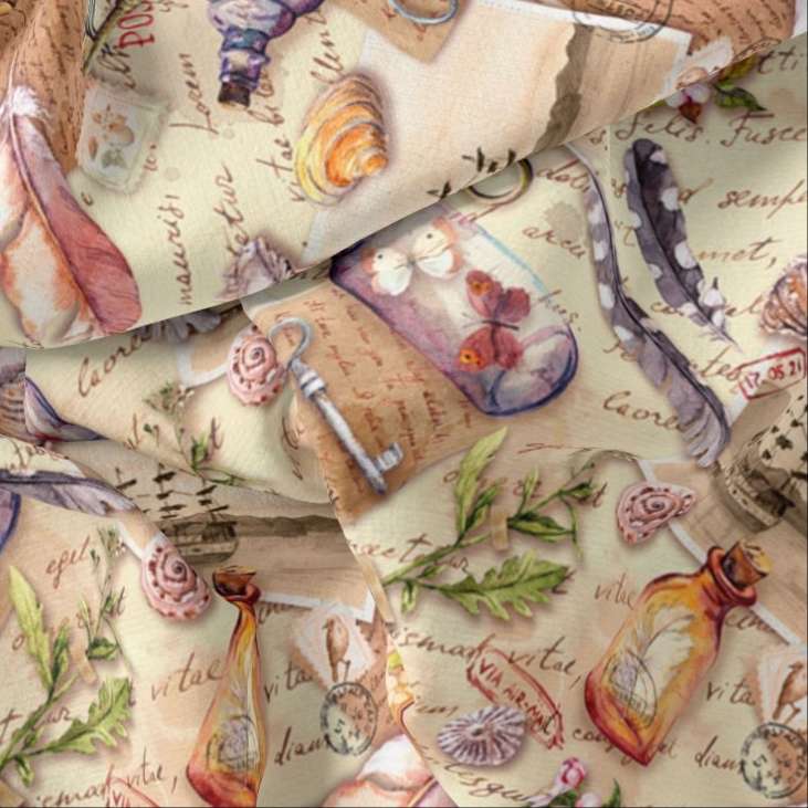 پارچه لباس مدل کرپ بوگاتی طرح کشتی کد 8006