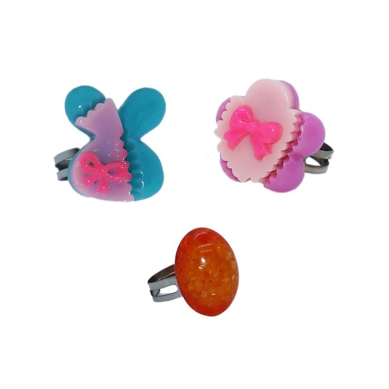 انگشتر دخترانه کد 002 مجموعه سه عددی