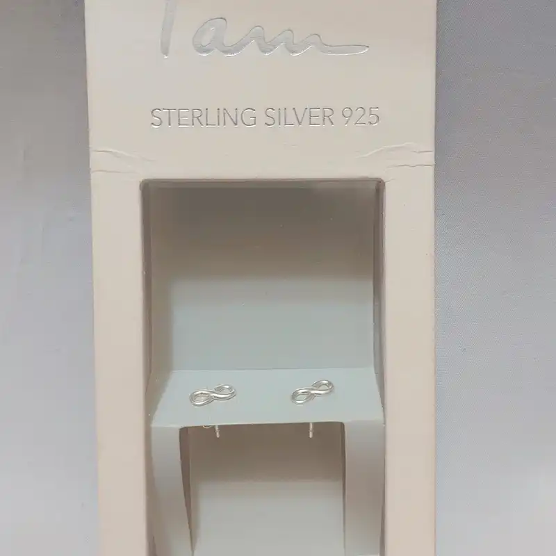 گوشواره نقره زنانه آی ام مدل بینهایت