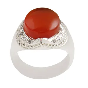 انگشتر نقره مردانه بازرگانی میلادی مدل سنگ عقیق یمنی کهنه رکاب دست ساز کد AM_1609