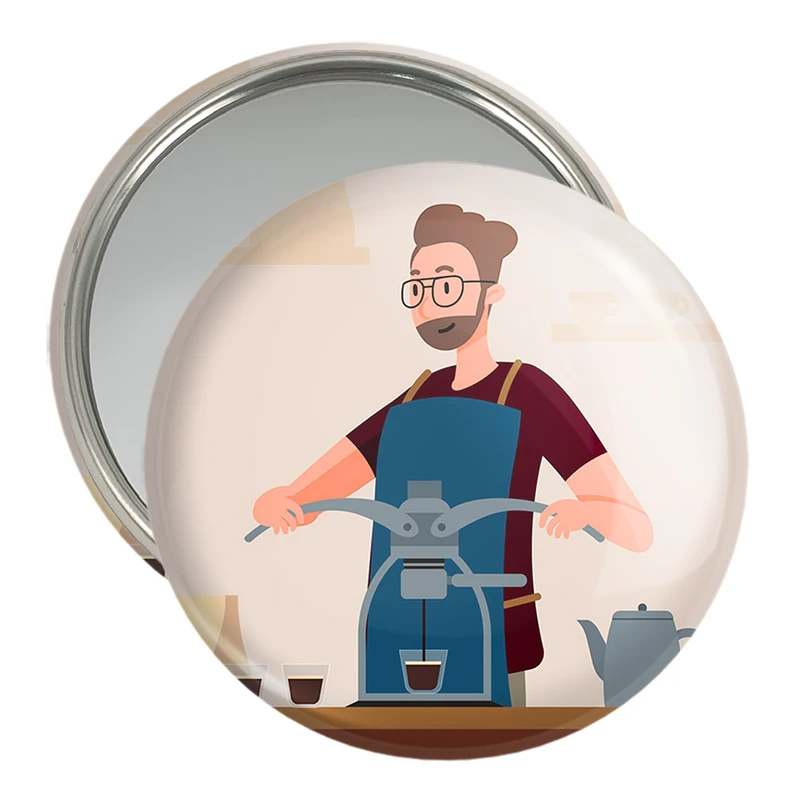 آینه جیبی خندالو مدل باریستا کافه چی کد 28133