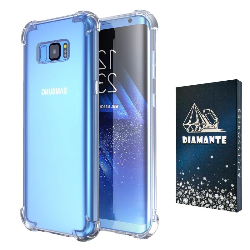  کاور دیامانته مدل shiny navy مناسب برای گوشی موبایل سامسونگ Galaxy S8