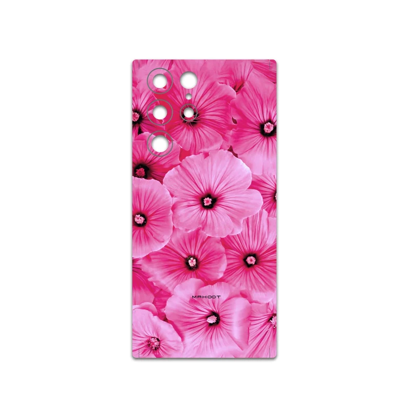 برچسب پوششی ماهوت مدل Pink-Flower مناسب برای گوشی موبایل سامسونگ Galaxy S22 Ultra 5G