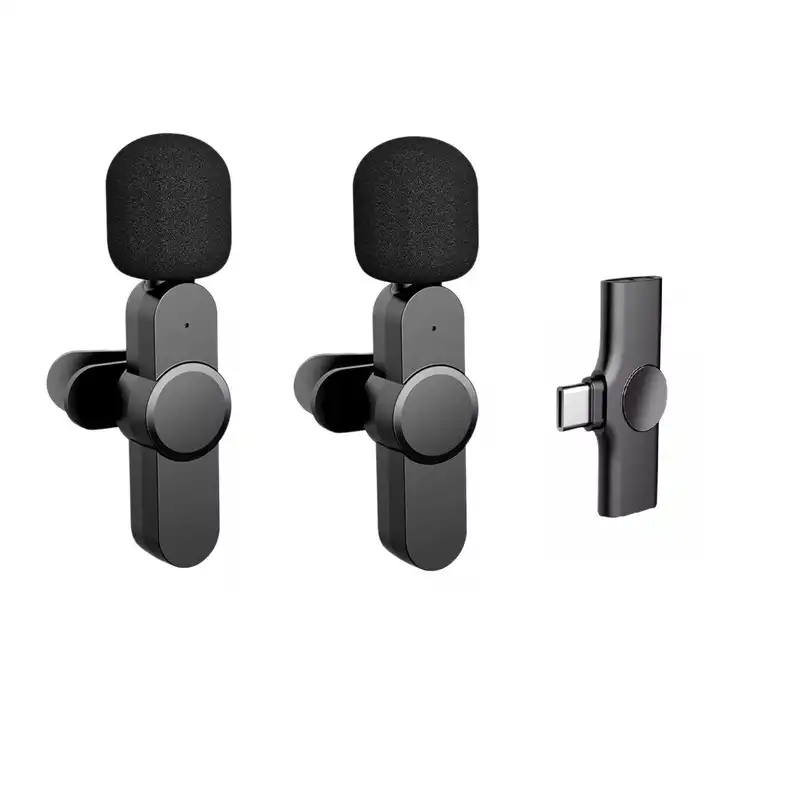 ست میکروفن یقه ای بی سیم مدل i18 PRO Dual Type-C بسته 2 عددی