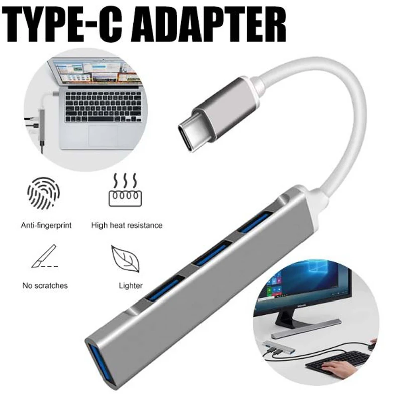 عکس شماره 2 : هاب 4 پورت usb-c مدل super fast type-c
