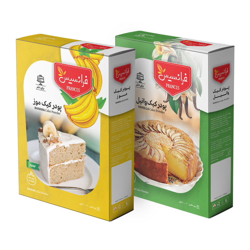  پودر کیک وانیل و موز فرانسیس - 500 گرم مجموعه 2 عددی