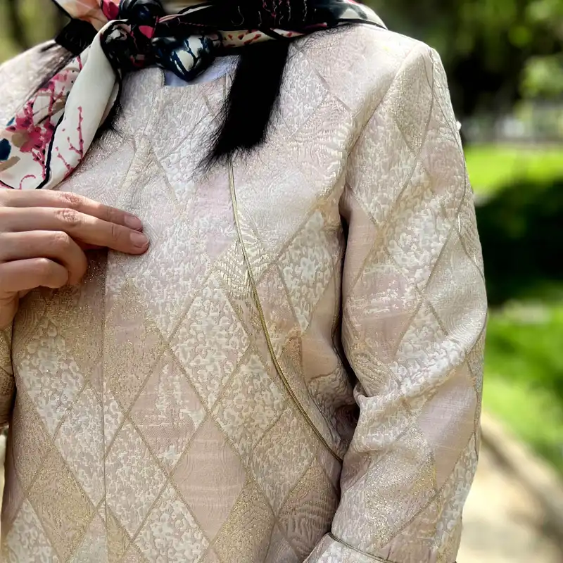 مانتو زنانه مدل ژاکارد لوزی