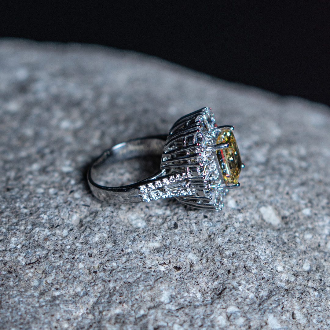 انگشتر نقره زنانه لوکسیم مدل فورکات زرد