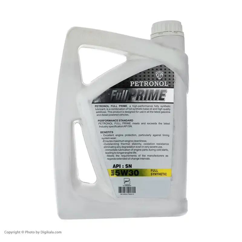 روغن موتور خودرو پترونول مدل فول پرایم سینتتیک SAE 5W-30 ظرفیت 4 لیتر