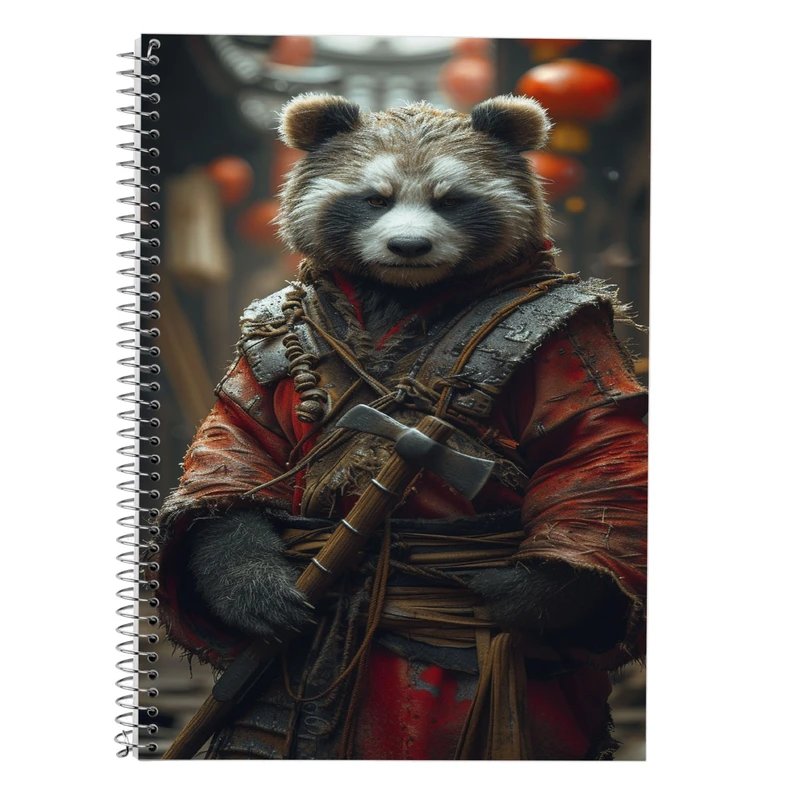 دفتر زبان 50 برگ مدوپد مدل سه خط طرح حیوانات جنگجو کد DF14823