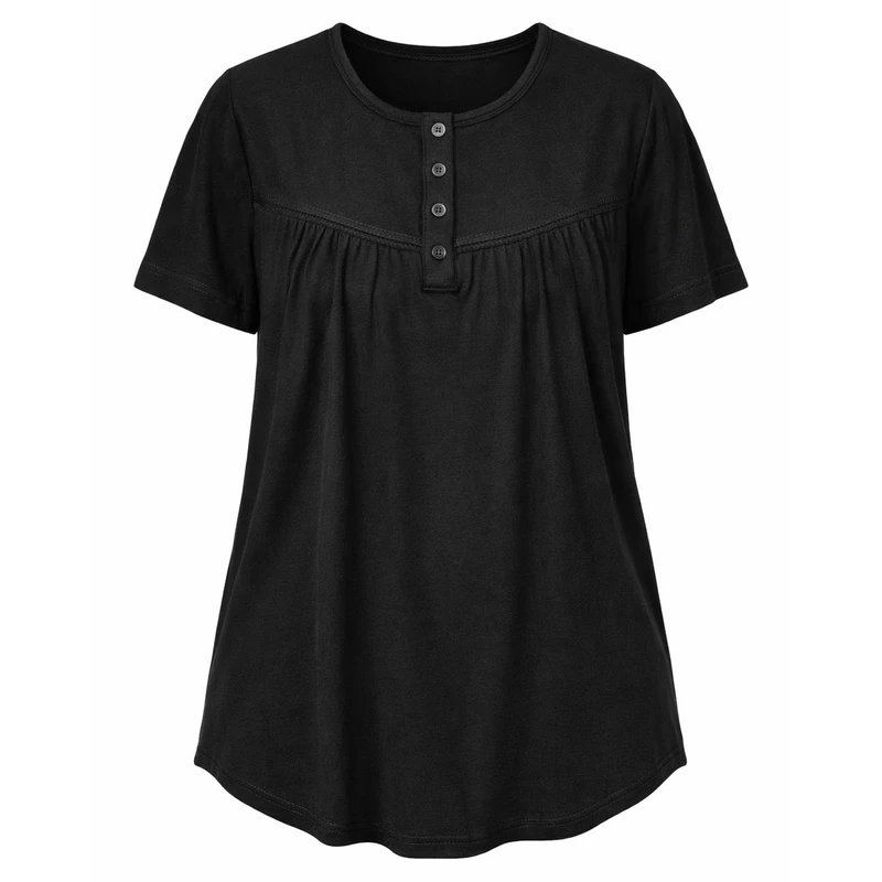 بلوز آستین کوتاه یقه گرد زنانه مدل ترمه