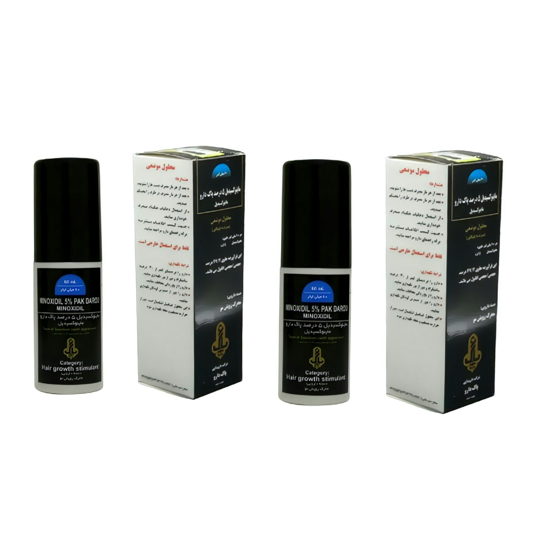 محلول تقویت کننده مو پاک دارو مدل ماینوکسیدیل 5 درصد حجم 60 میلی لیتر بسته 2 عددی