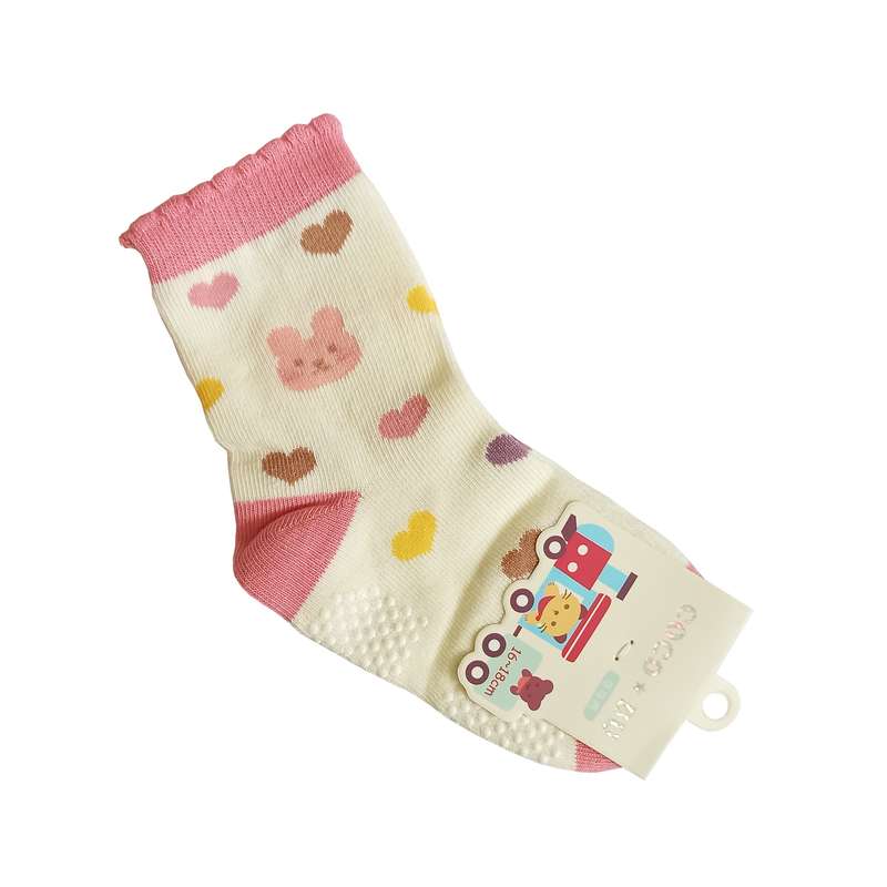 جوراب دخترانه کوکو طرح قلب مدل COBU03