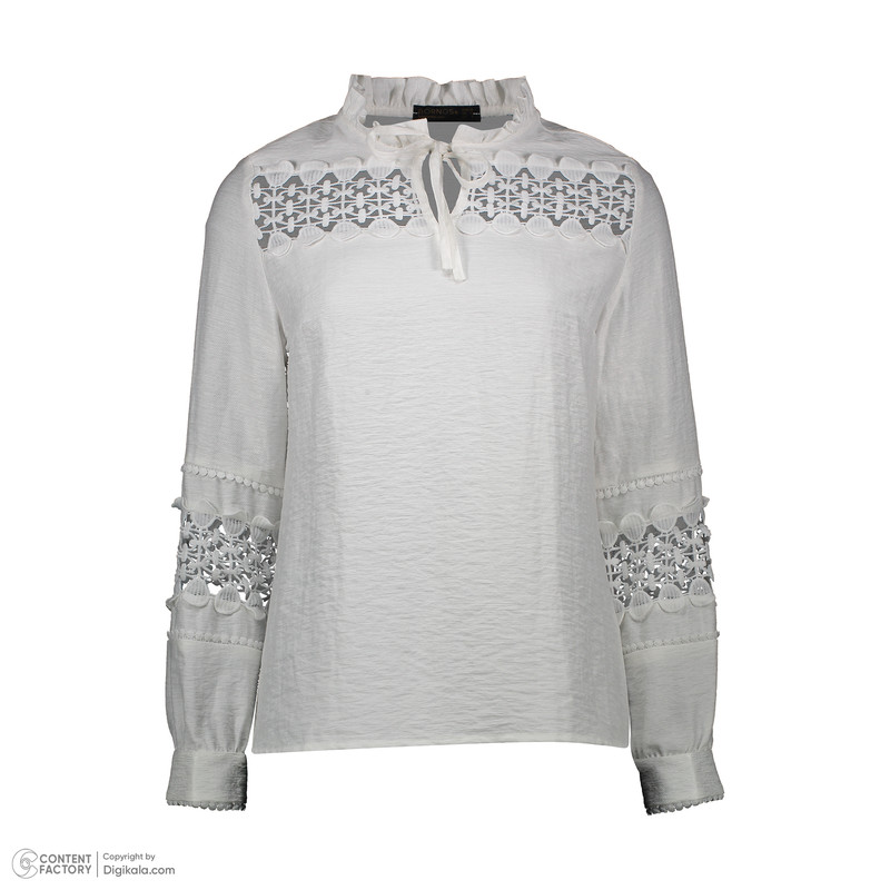 بلوز آستین بلند زنانه برنس مدل 2432 رنگ سفید