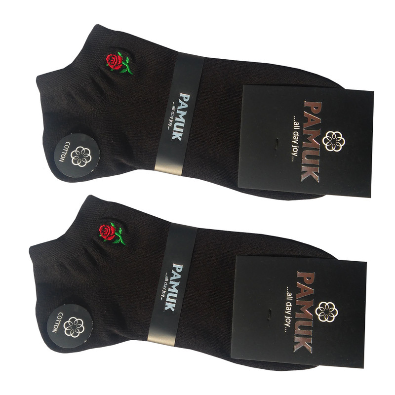 جوراب زنانه مدل گل رز 202 بسته ۲ عددی