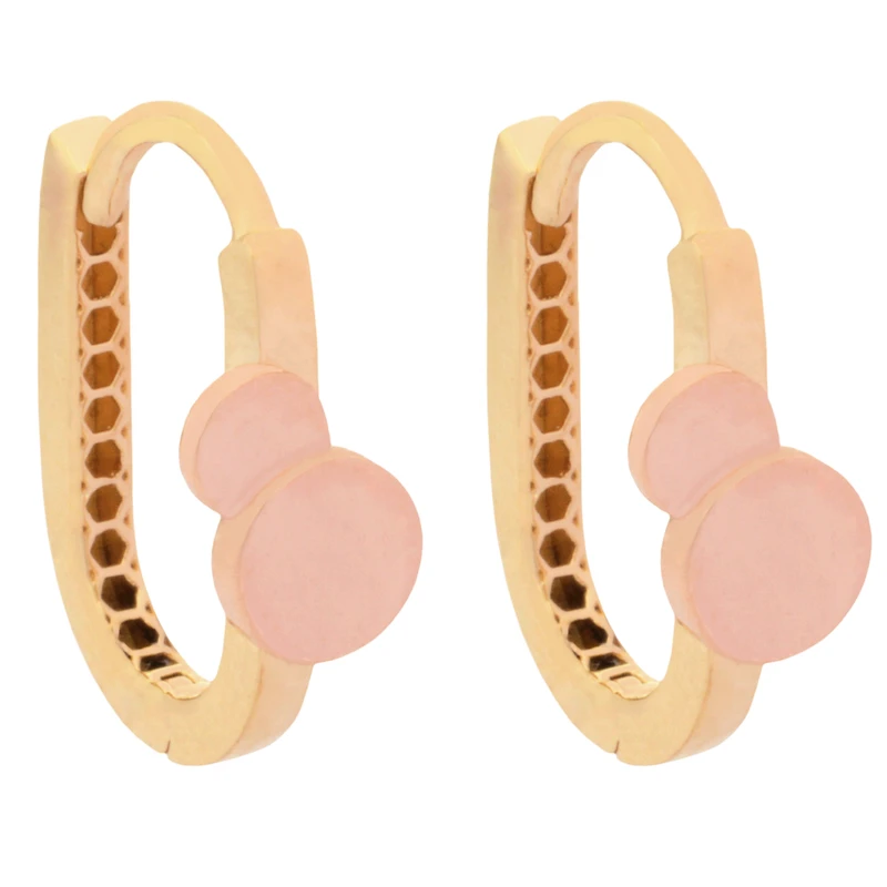 گوشواره حلقه ای طلا 18 عیار زنانه طلای مستجابی مدل دایره نیکا کدT1263