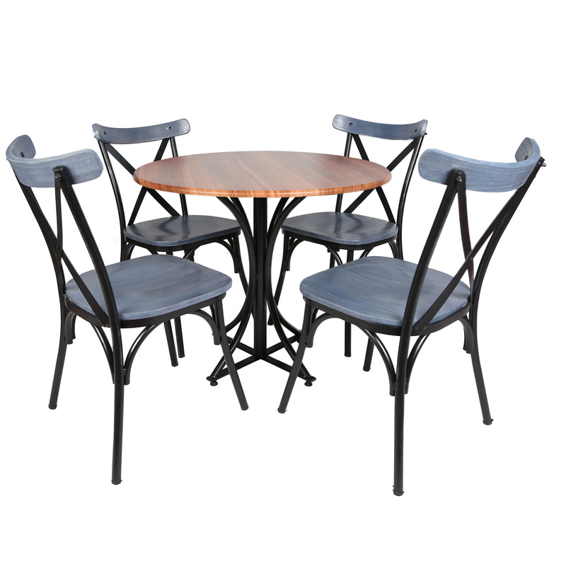 میز و صندلی ناهارخوری چهار نفره مدل تونت لهستانی پایه فلزی GCH