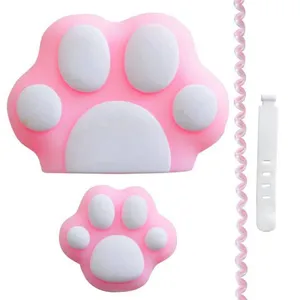 محافظ کابل طرح پنجه گربه به همراه محافظ شارژر دیواری 20 وات اپل مجموعه 4 عددی