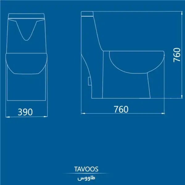 توالت فرنگی چینی کرد مدل طاووس