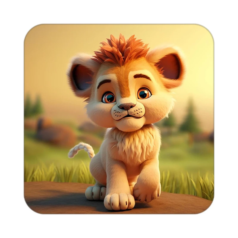 زیر لیوانی کاکتی طرح شیر مدل mp22779