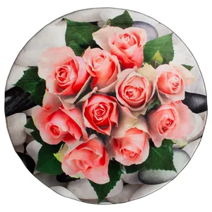 فرش ماشینی جانگل مدل Pink Roses کد 3D-L7