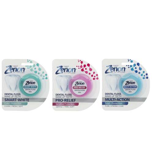 نخ دندان زنون مدل Smart-White به همراه نخ دندان مدل Multi-Action به همراه نخ دندان مدل Pro-Relife