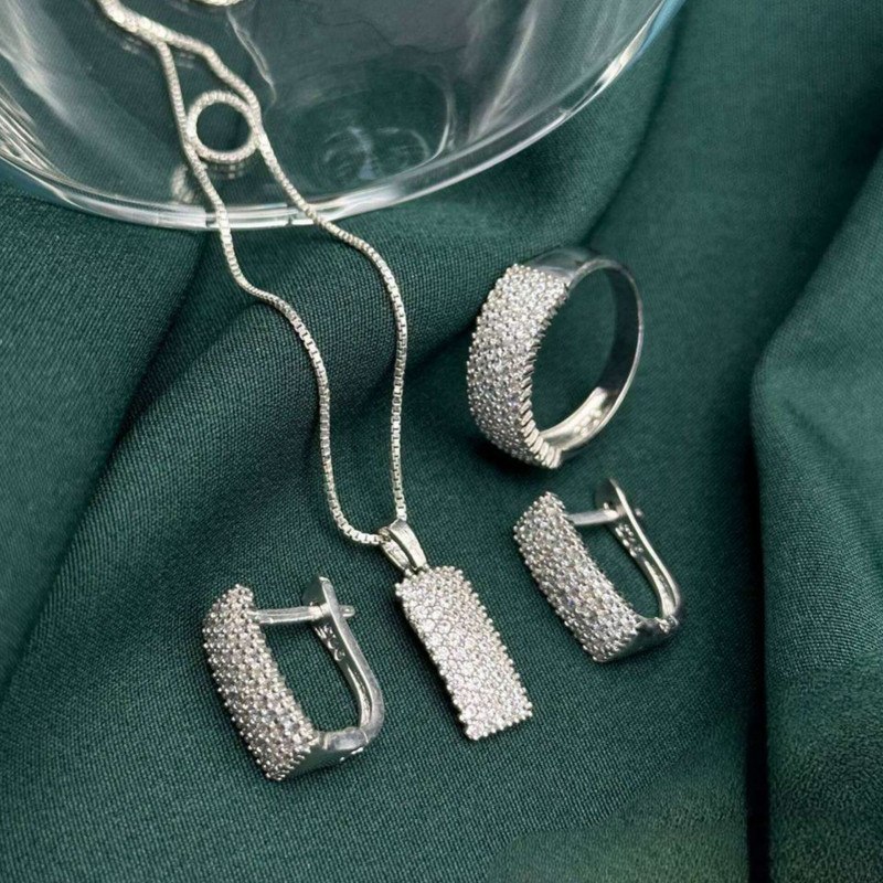 نیم ست نقره زنانه مدل پرنس BARF13