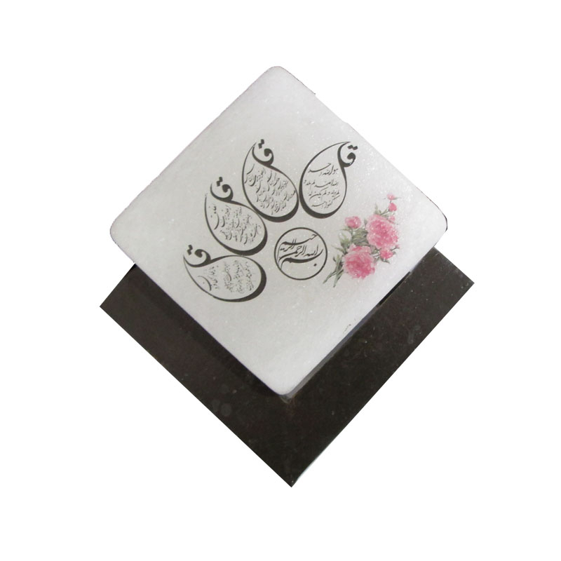 آباژور سنگ نمک مدل مکعب طرح چهار قل 