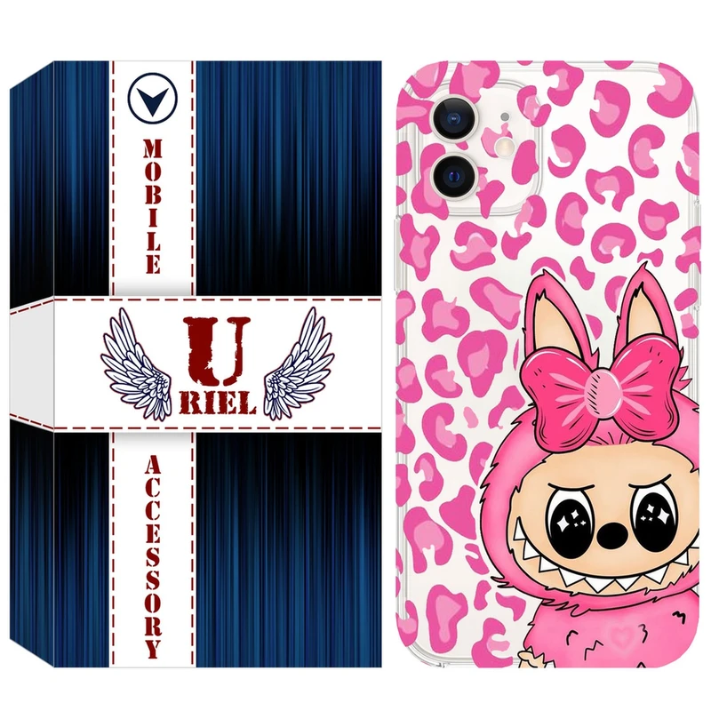 کاور یوریل مدل Clear کد 107 طرح لبوبو Labubu مناسب برای گوشی موبایل اپل iPhone 12