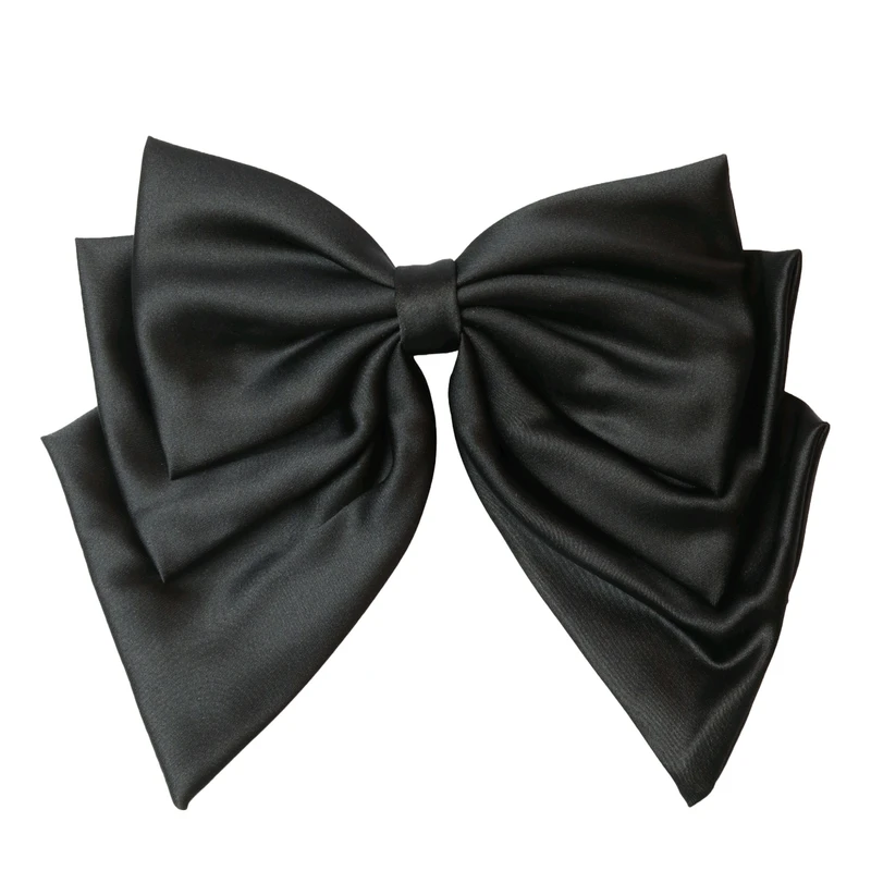 گیره مو زنانه مدل فرانسوی پاپیون ساتن دنباله کوتاه