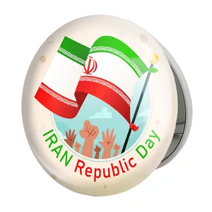 آینه جیبی خندالو طرح پرچم ایران مدل تاشو کد 23935 