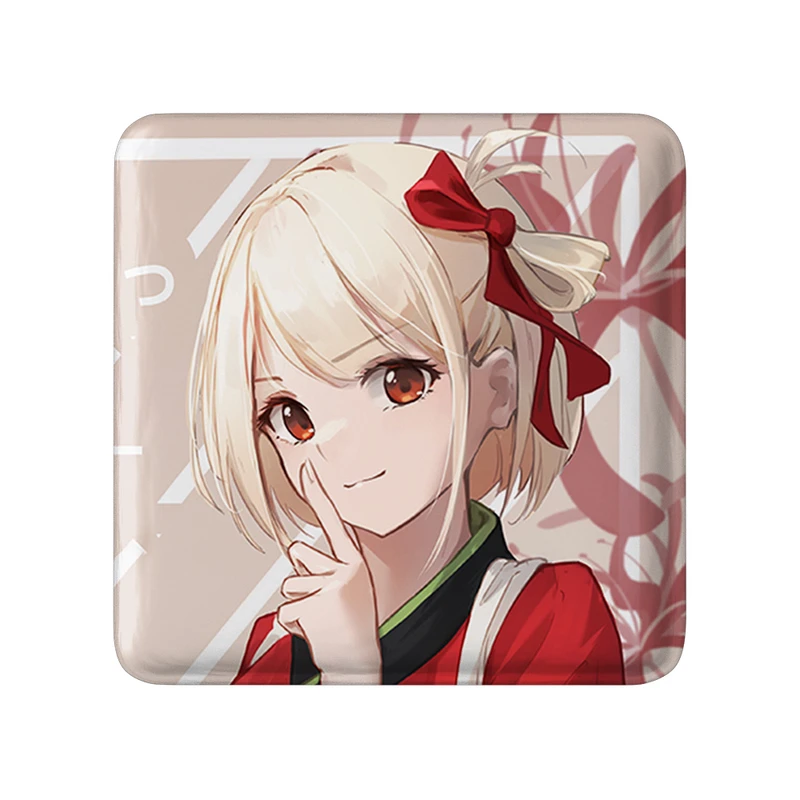 مگنت خندالو طرح چیساتو انیمه لیکوریس ریکویل Lycoris Recoil  مدل مربعی کد 23056