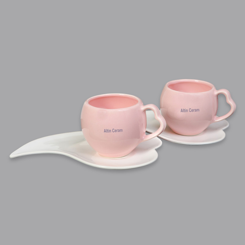 سرویس صبحانه‌خوری 19 پارچه 2 نفر مدل آلتین سرام طرح قلب