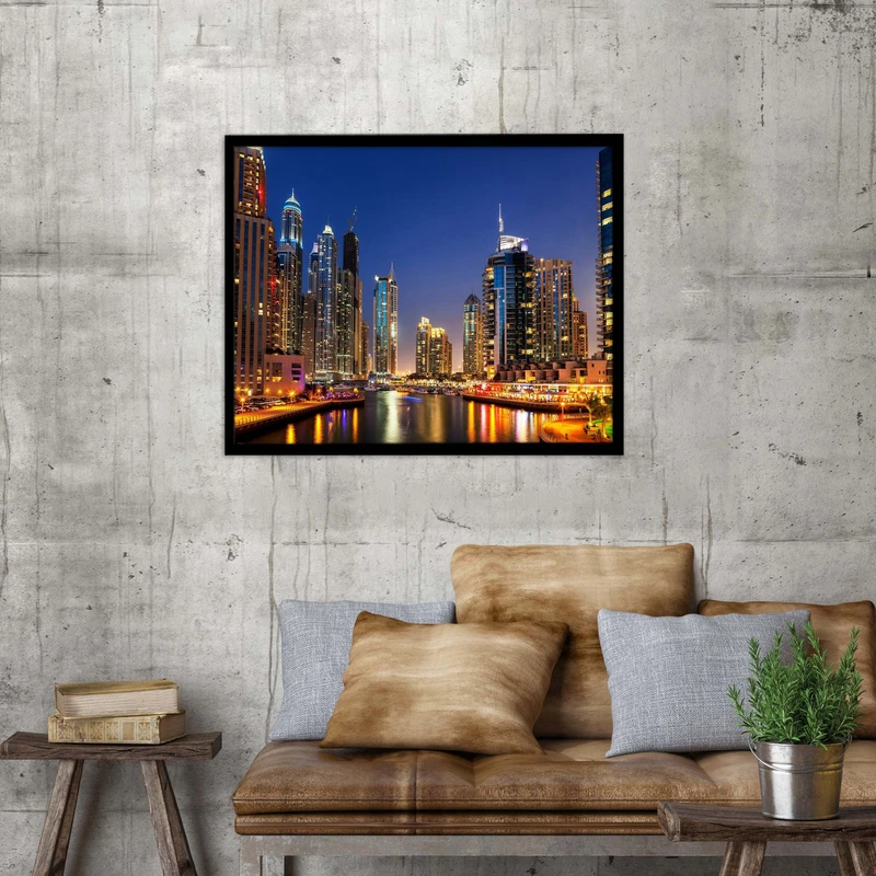 تابلو بکلیت طرح تابلو منظره شهری دبی B706