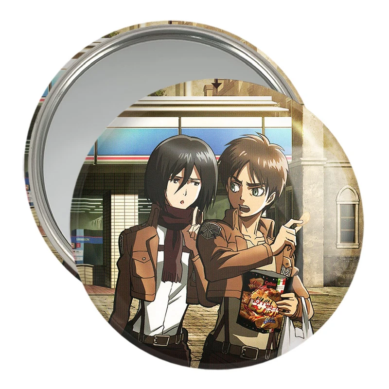 آینه جیبی خندالو مدل میکاسا و ارن انیمه اتک آن تایتان Attack on Titan کد 11004