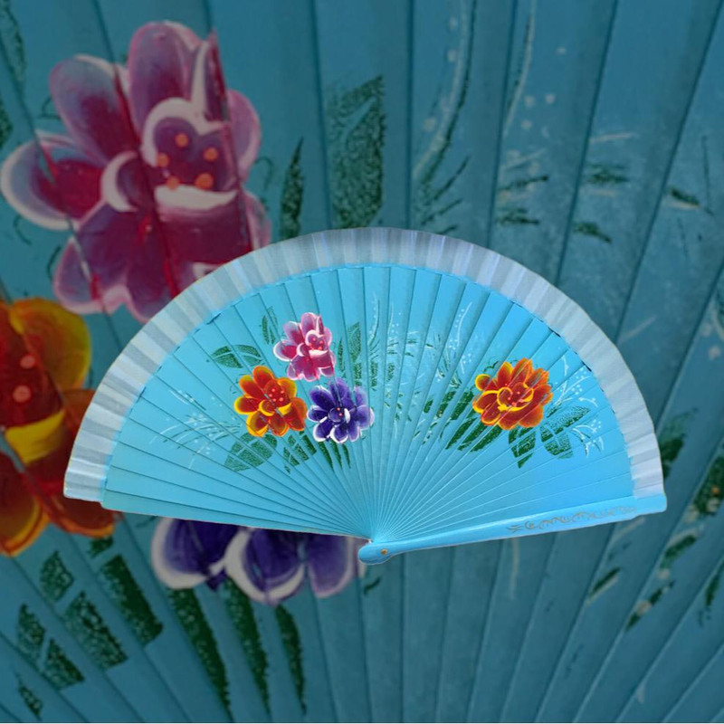 بادبزن مدل چوبی گلدار