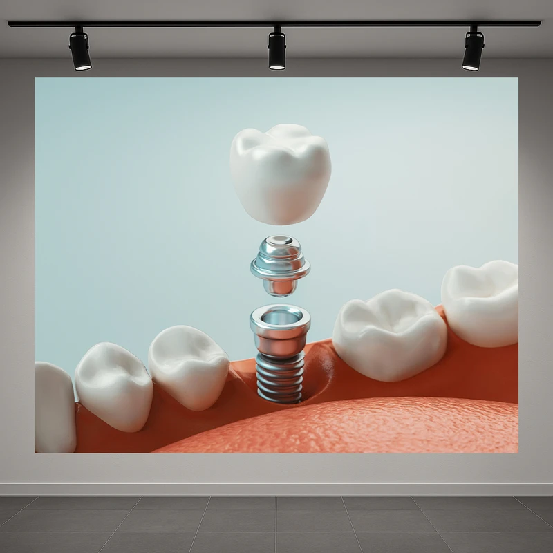 تابلو بوم طرح مخمل دندانپزشکی مدل ایمپلنت دندان کد AR3059417