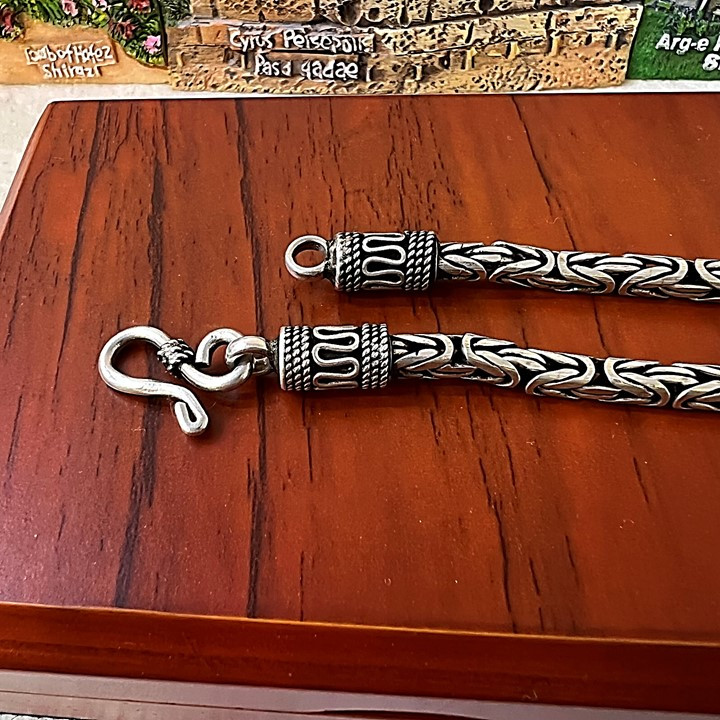 زنجیر نقره مردانه کد glsr-486