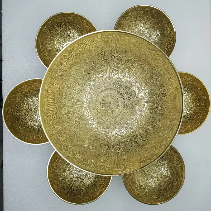 ست 7 تکه آجیل خوری برنجی مدل آنجل