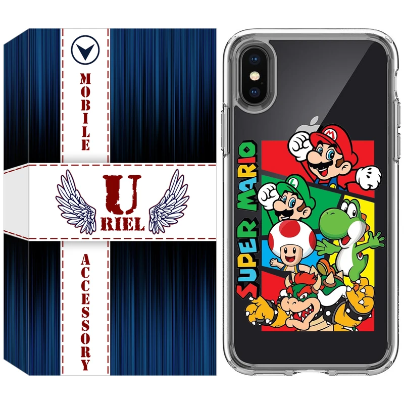 کاور یوریل قاب مدل Clear کد 76 طرح ماریو مناسب برای گوشی موبایل اپل iPhone X / XS