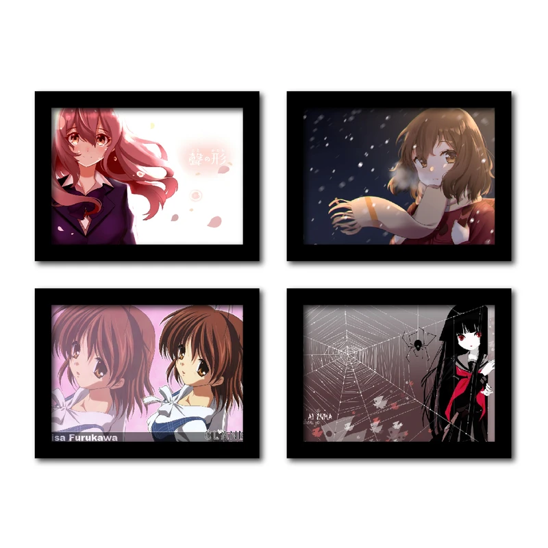 تابلو مدل انیمه پنتون طرح دخترک تنها مجموعه 4 عددی کد 2