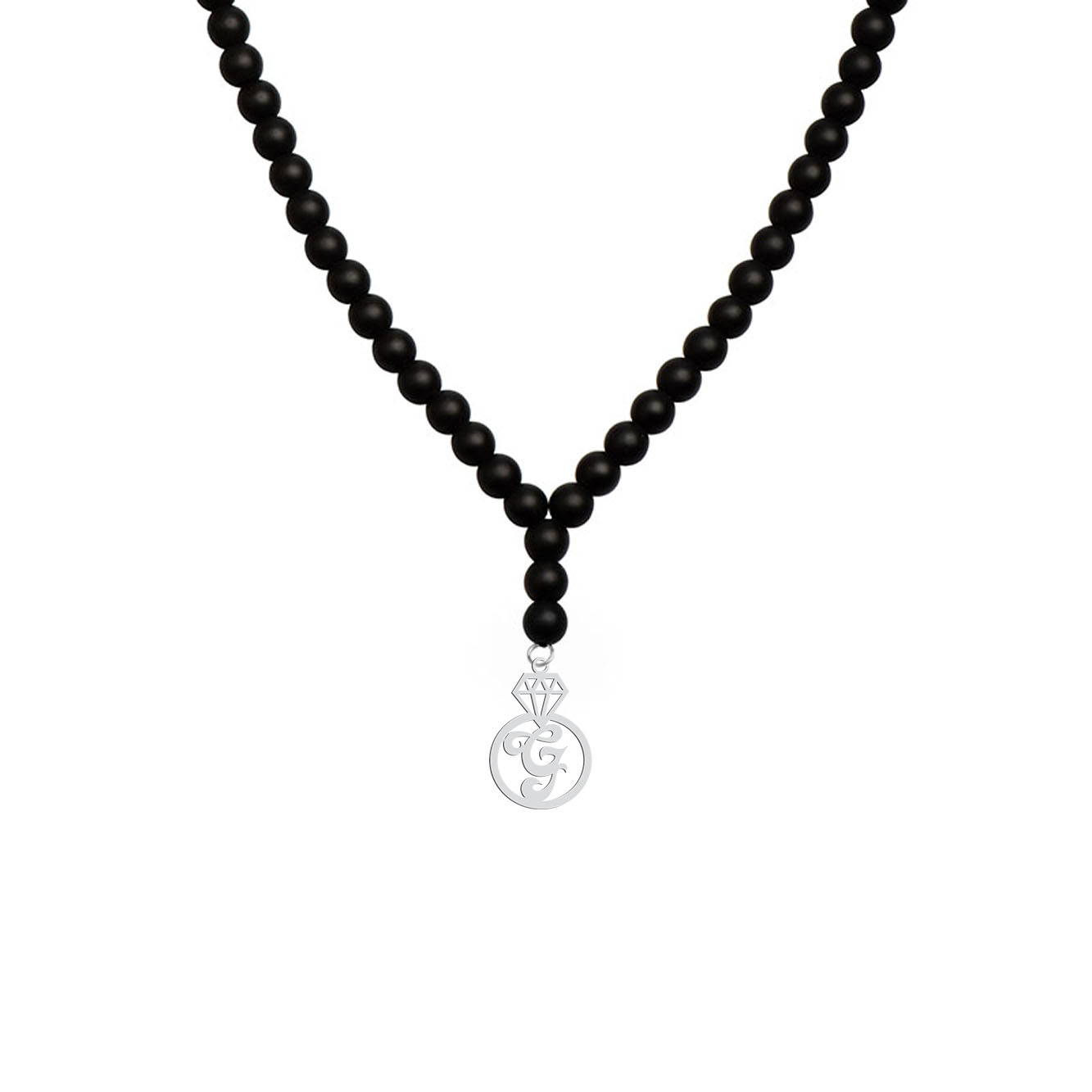 گردنبند نقره زنانه هایکا مدل الماس و حرف G کد n.ha1-841
